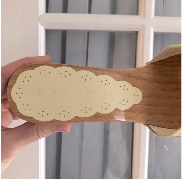 CELINE Ivory/Cream Wooden Heels with Bow - Picture 7 of 7